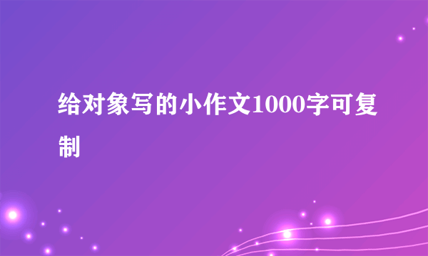 给对象写的小作文1000字可复制