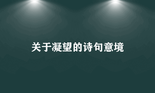 关于凝望的诗句意境