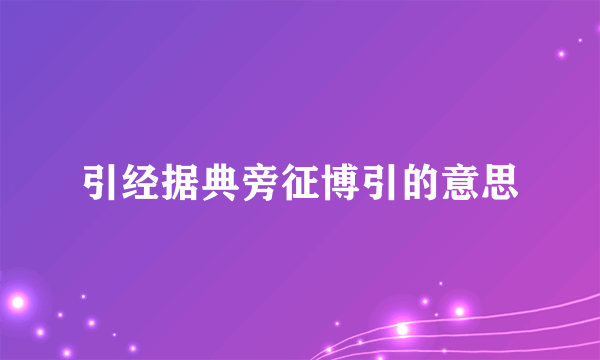 引经据典旁征博引的意思