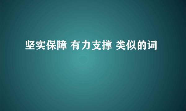坚实保障 有力支撑 类似的词