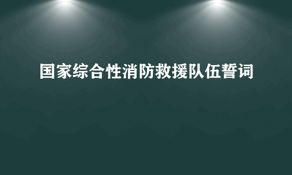 国家综合性消防救援队伍誓词