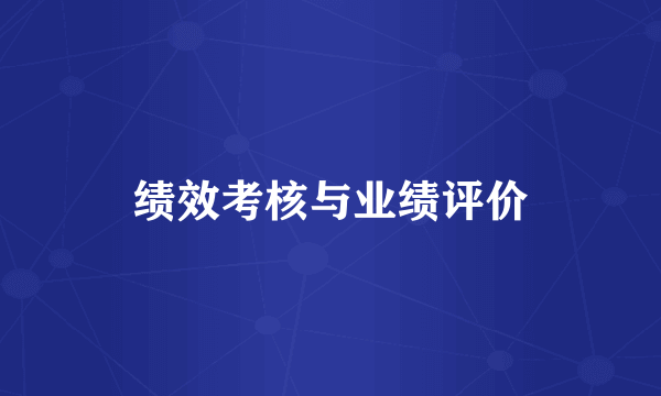 绩效考核与业绩评价