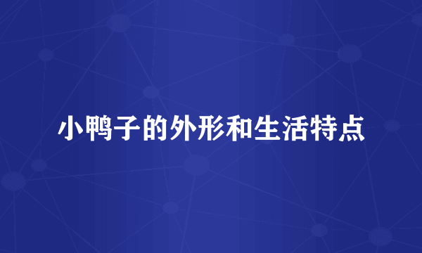 小鸭子的外形和生活特点