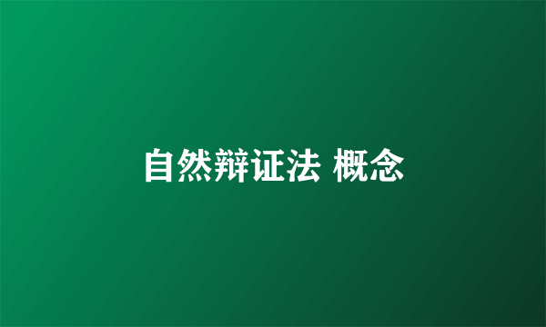 自然辩证法 概念