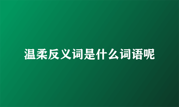 温柔反义词是什么词语呢