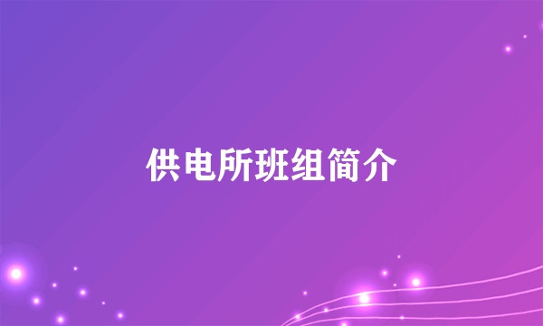 供电所班组简介