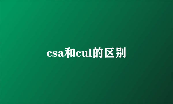 csa和cul的区别