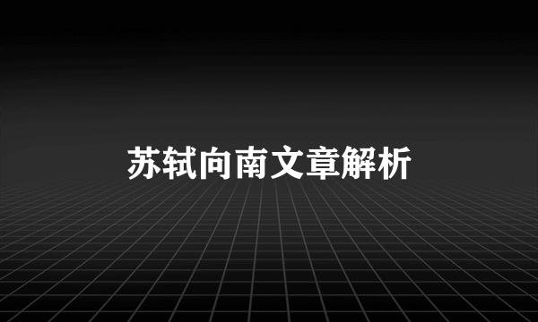 苏轼向南文章解析