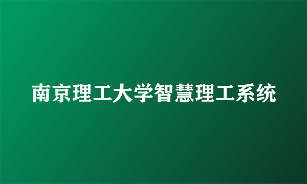 南京理工大学智慧理工系统