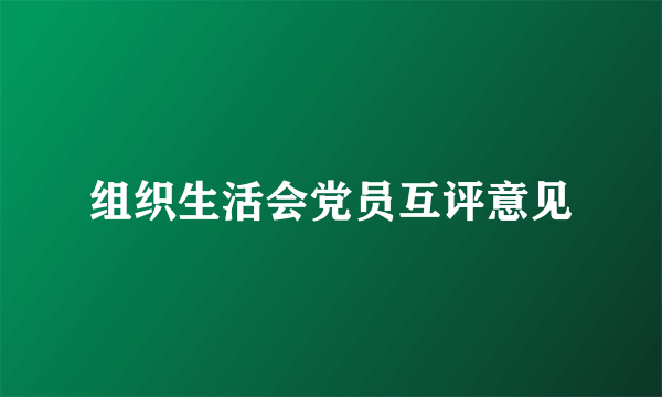 组织生活会党员互评意见
