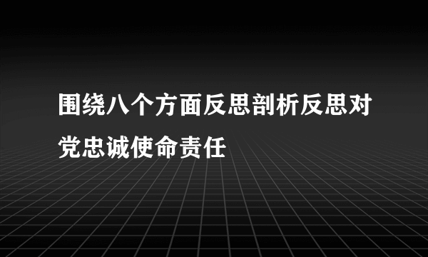 围绕八个方面反思剖析反思对党忠诚使命责任