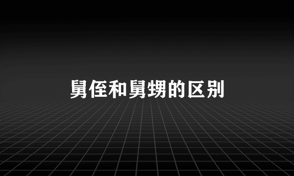 舅侄和舅甥的区别