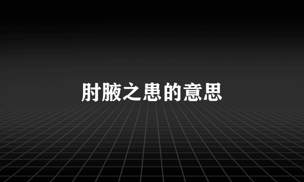 肘腋之患的意思