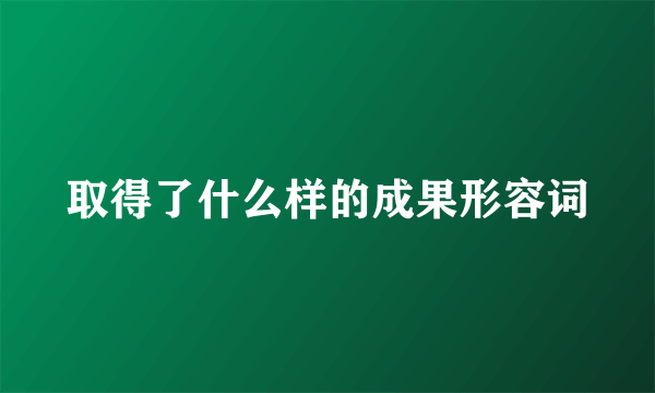 取得了什么样的成果形容词