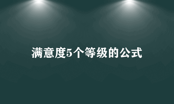 满意度5个等级的公式