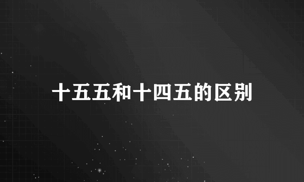 十五五和十四五的区别