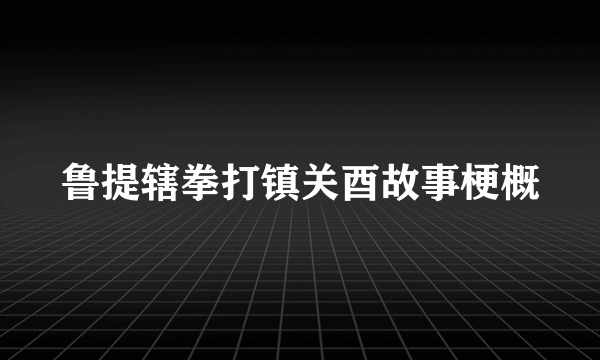 鲁提辖拳打镇关酉故事梗概