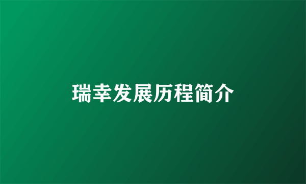 瑞幸发展历程简介