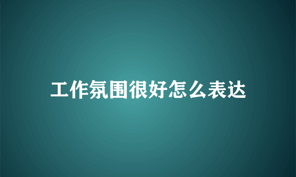 工作氛围很好怎么表达