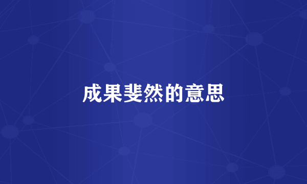 成果斐然的意思