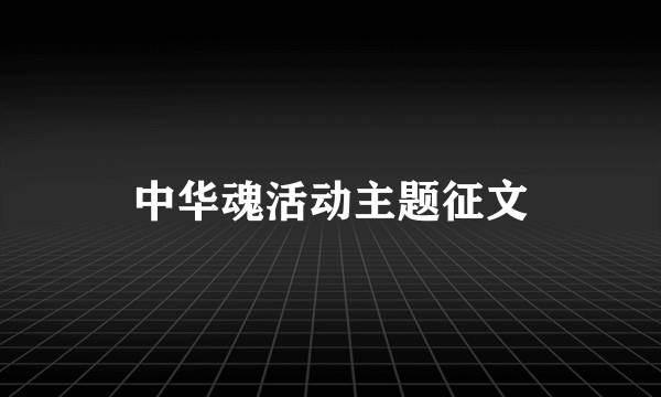 中华魂活动主题征文