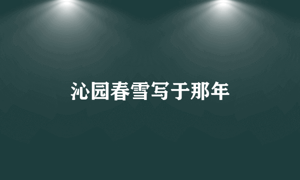 沁园春雪写于那年