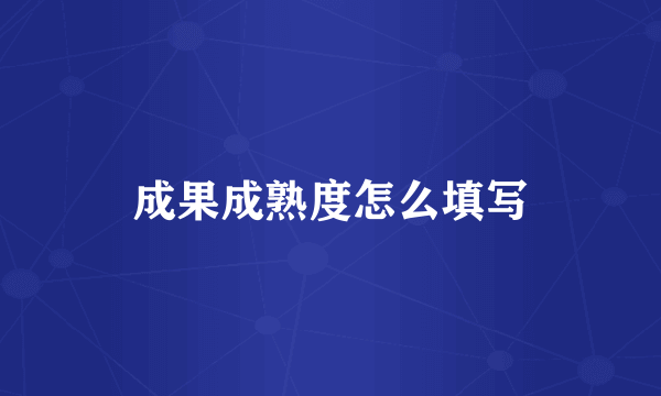 成果成熟度怎么填写