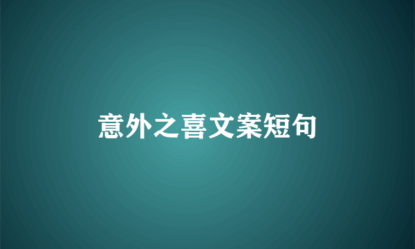 意外之喜文案短句
