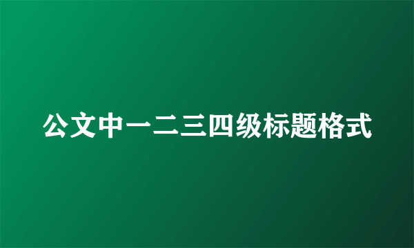 公文中一二三四级标题格式