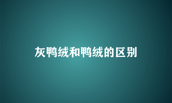 灰鸭绒和鸭绒的区别