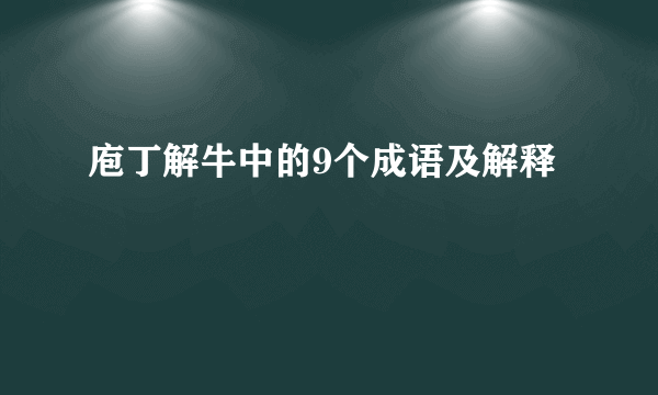 庖丁解牛中的9个成语及解释