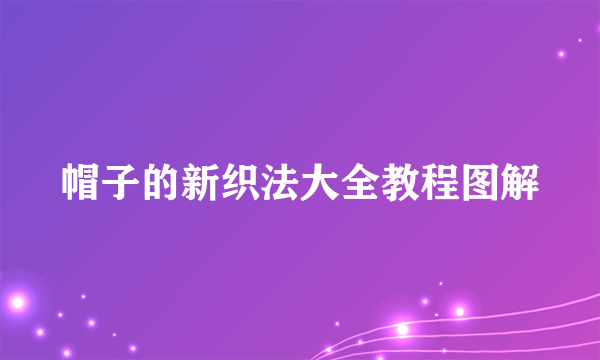 帽子的新织法大全教程图解