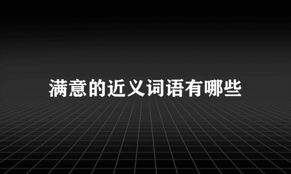 满意的近义词语有哪些