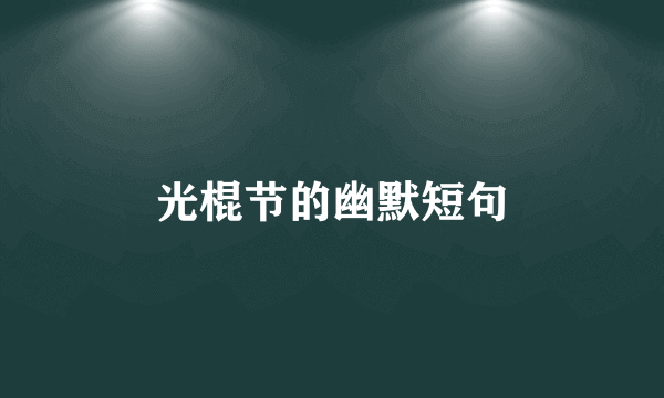 光棍节的幽默短句