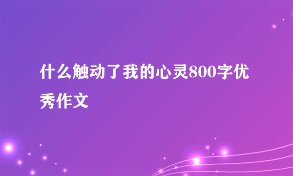 什么触动了我的心灵800字优秀作文