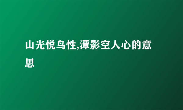 山光悦鸟性,潭影空人心的意思