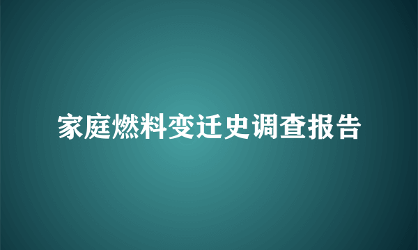 家庭燃料变迁史调查报告