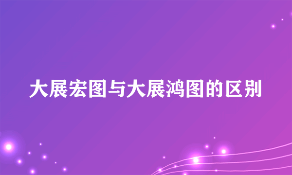 大展宏图与大展鸿图的区别