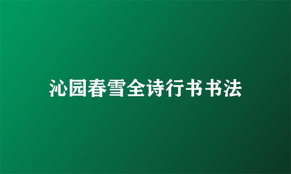 沁园春雪全诗行书书法