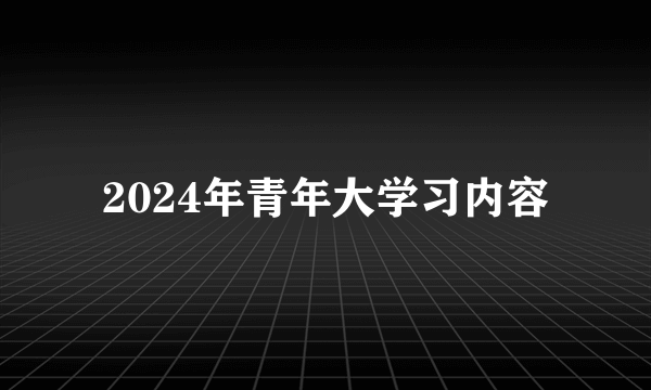 2024年青年大学习内容
