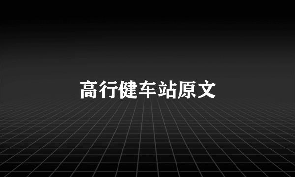 高行健车站原文