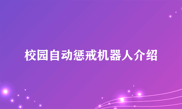 校园自动惩戒机器人介绍