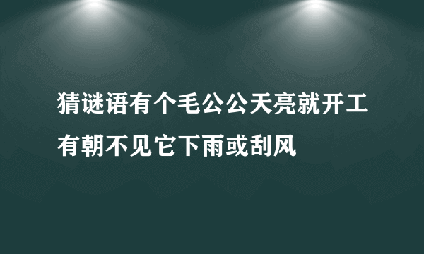 猜谜语有个毛公公天亮就开工有朝不见它下雨或刮风