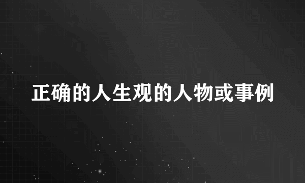 正确的人生观的人物或事例
