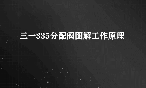 三一335分配阀图解工作原理