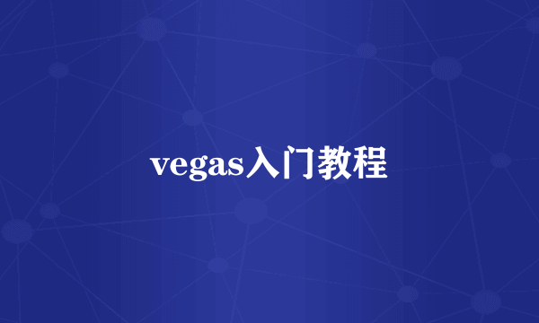 vegas入门教程