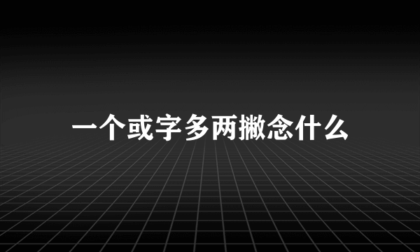 一个或字多两撇念什么