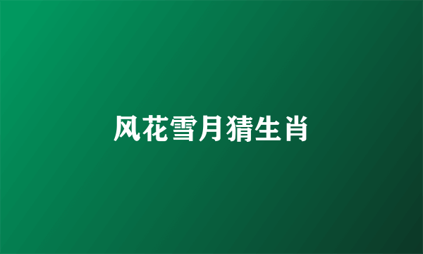 风花雪月猜生肖