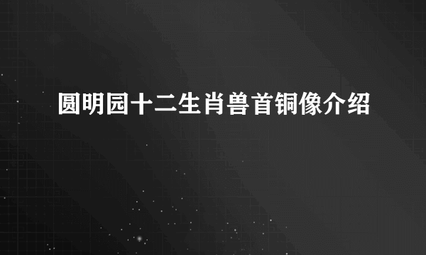 圆明园十二生肖兽首铜像介绍
