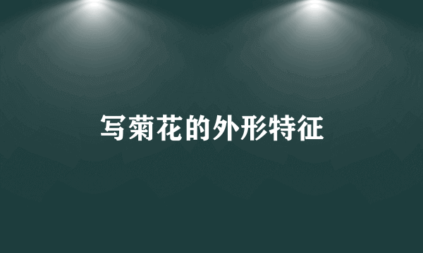 写菊花的外形特征